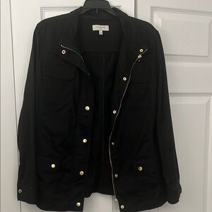 Talbots Black Jacket with Gold Details